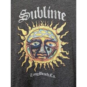 Sublime Long Beach Graphic T Shirt Medium Heather Gray S/S Cotton Music Retro